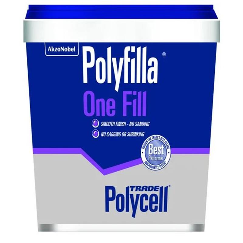 POLYCELL POLYFILLA ONE FILL TUB WHITE - 1L