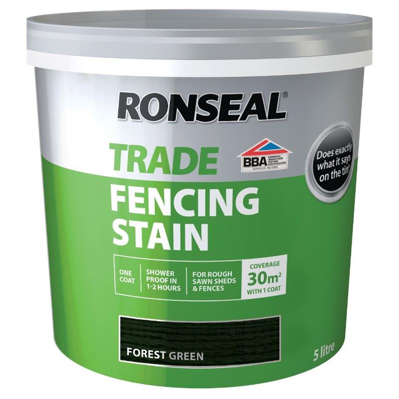 RONSEAL TRADE FENCING STAIN FOREST GREEN 5L