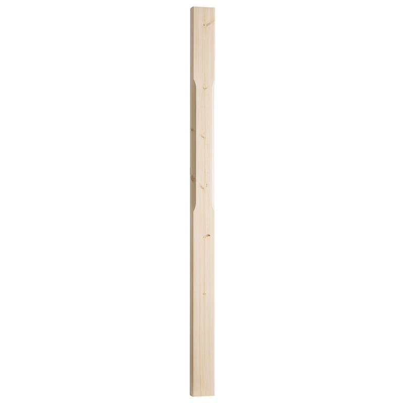 PINE HALF STOP CHAMFERED NEWEL POST - 91mm