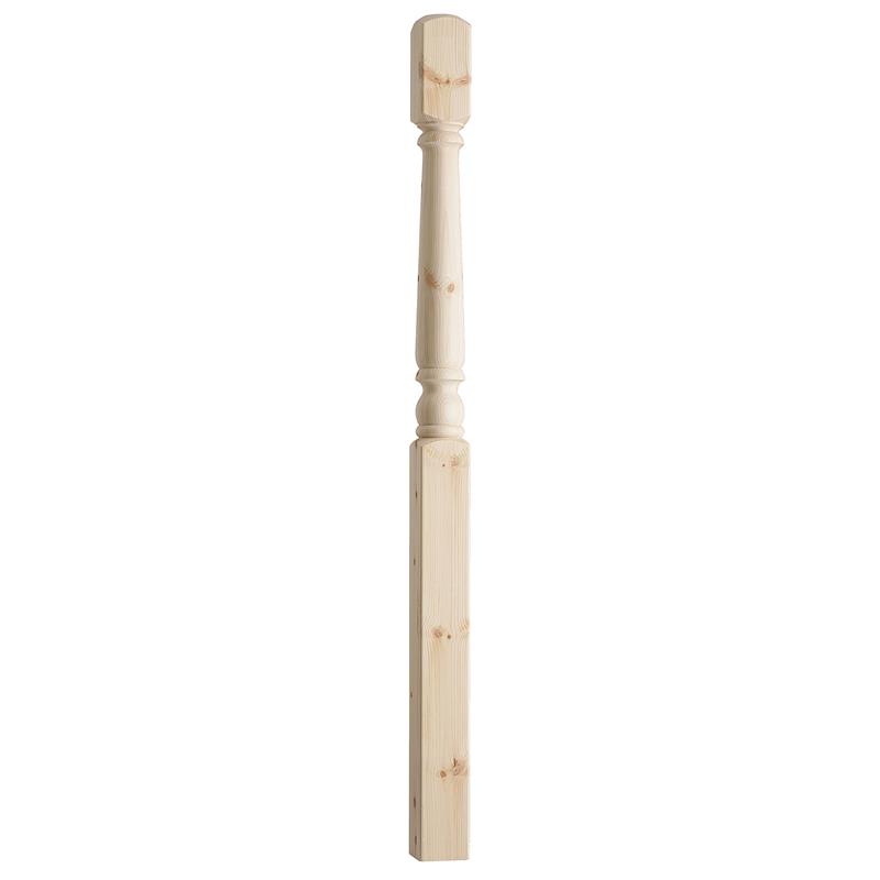 PINE ONE PIECE NEWEL - 91mm x 91mm x 1.5M