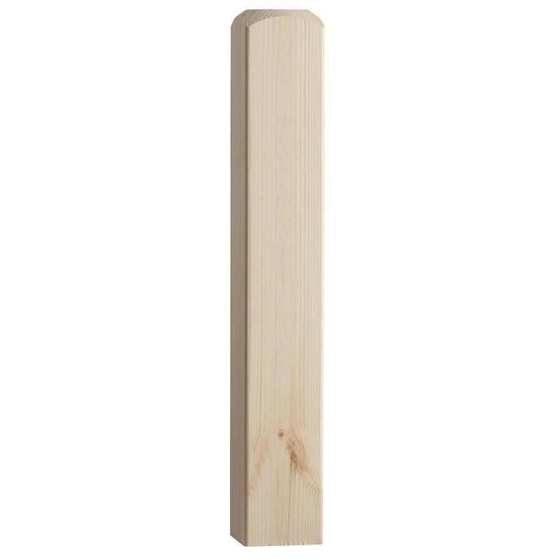 PINE NEWEL BASE - 91mm x 65mm