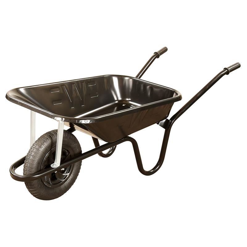 85L BLACK CONTRACTOR WHEELBARROW PNEUMATIC WHEEL