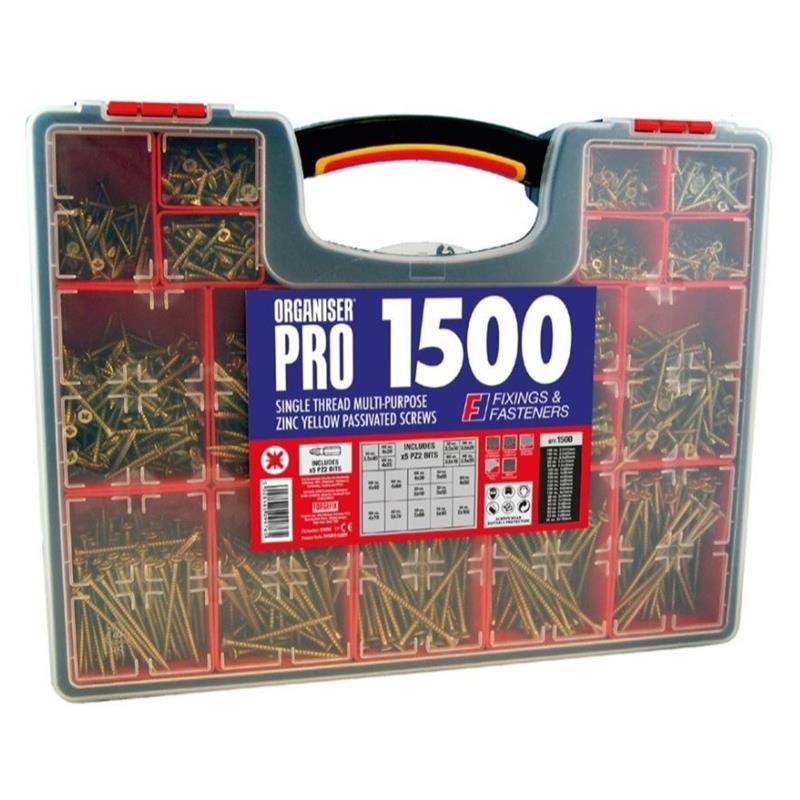 SITE ORGANISER WITH 1500 ASSORTED SCREWS