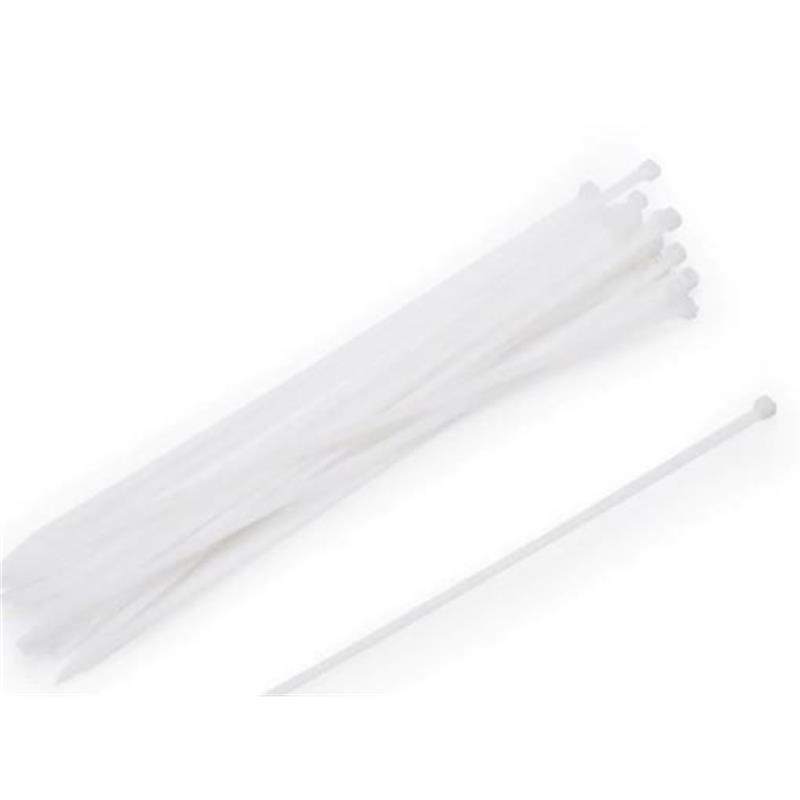 370mm x 7.5mm WHITE CABLE TIES (Pack 100)