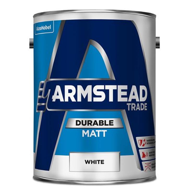 ARMSTEAD TRADE DURABLE MATT EMULSION PAINT, WHITE - 10L