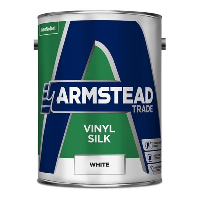 ARMSTEAD TRADE VINYL SILK EMULSION PAINT, WHITE - 5L