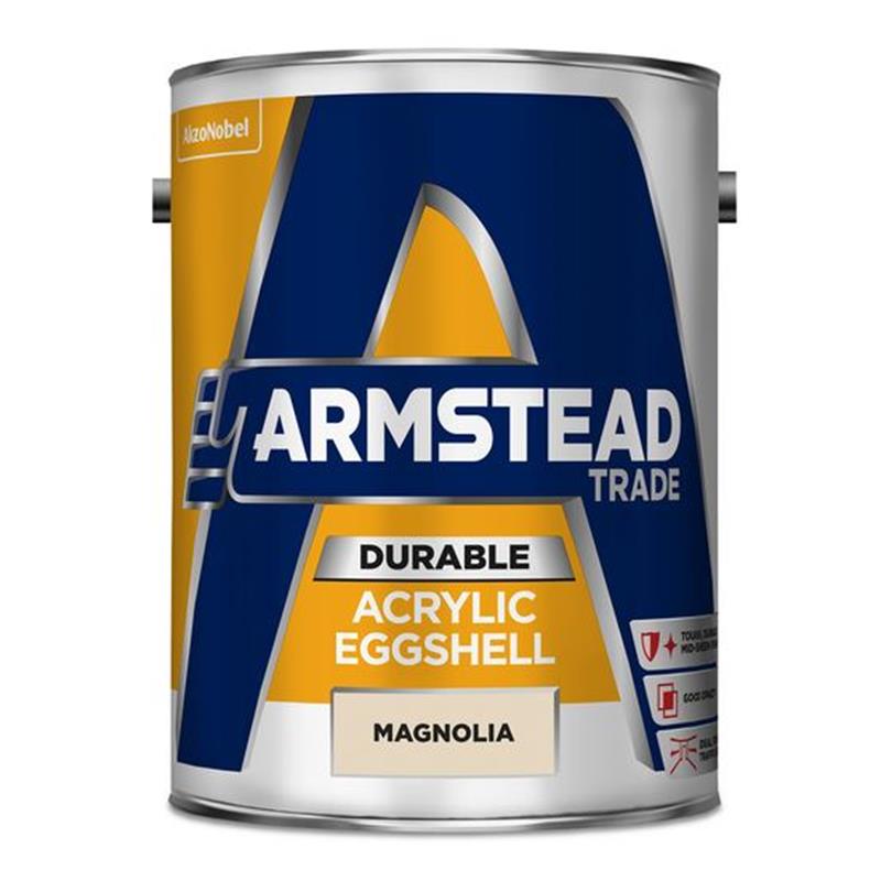 ARMSTEAD TRADE DURABLE ACRYLIC EGGSHELL PAINT, MAGNOLIA - 5L