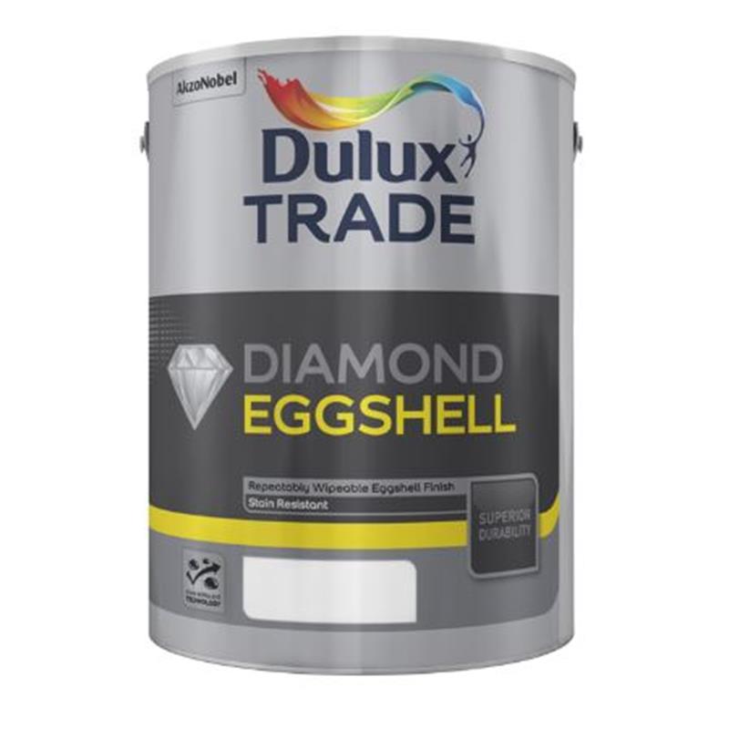 DULUX TRADE DIAMOND EGGSHELL EMULSION PAINT, PURE BRILLIANT WHITE - 2.5L