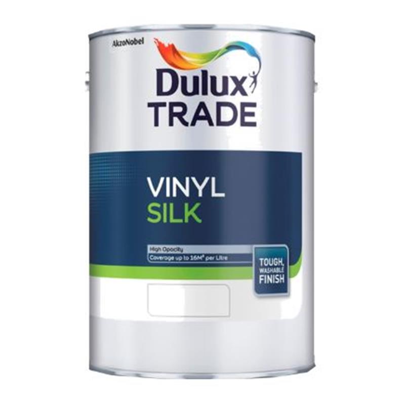 DULUX TRADE VINYL SILK EMULSION PAINT, PURE BRILLIANT WHITE - 2.5L