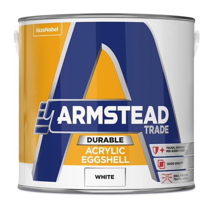 ARMSTEAD TRADE DURABLE ACRYLIC/EGGSHELL, WHITE - 2.5L