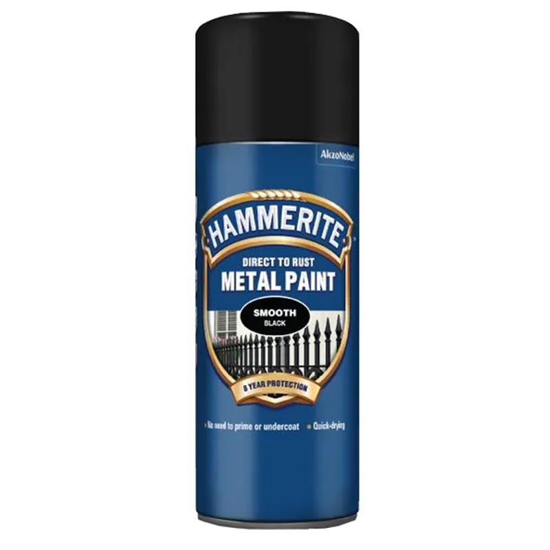 HAMMERITE SMOOTH METAL PAINT AEROSOL BLACK - 400ml