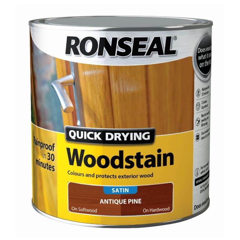 RONSEAL QUICK DRYING WOODSTAIN SATIN ANTIQUE PINE 2.5L