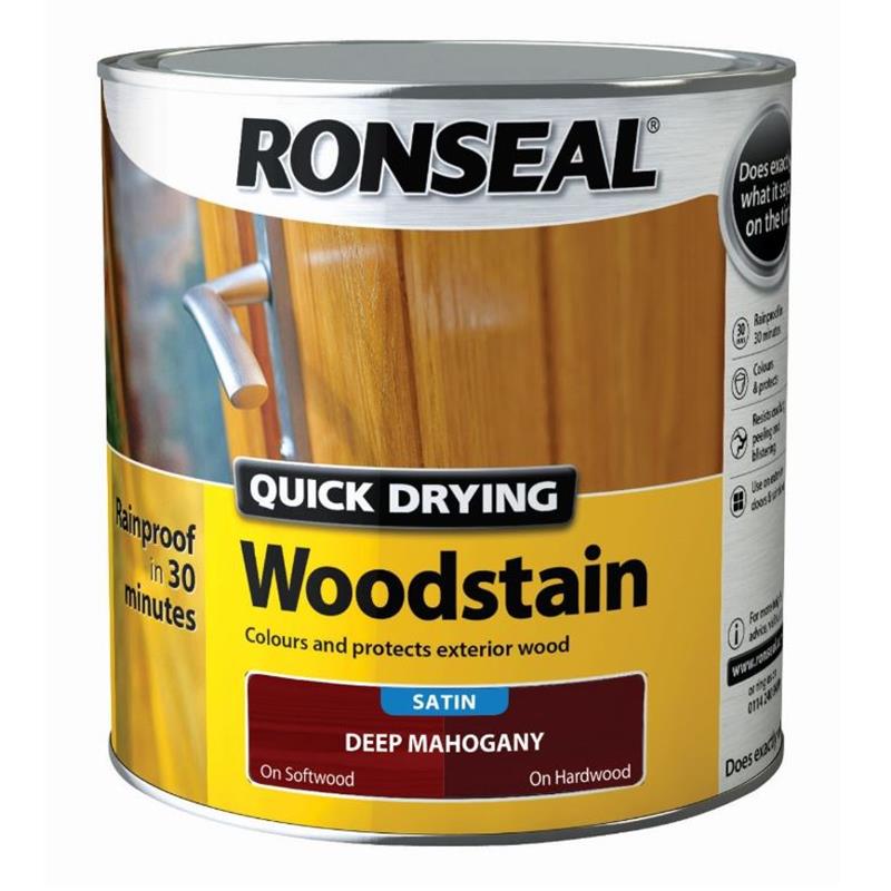 RONSEAL QUICK DRYING WOODSTAIN SATIN DEEP MAHOGANY 2.5L