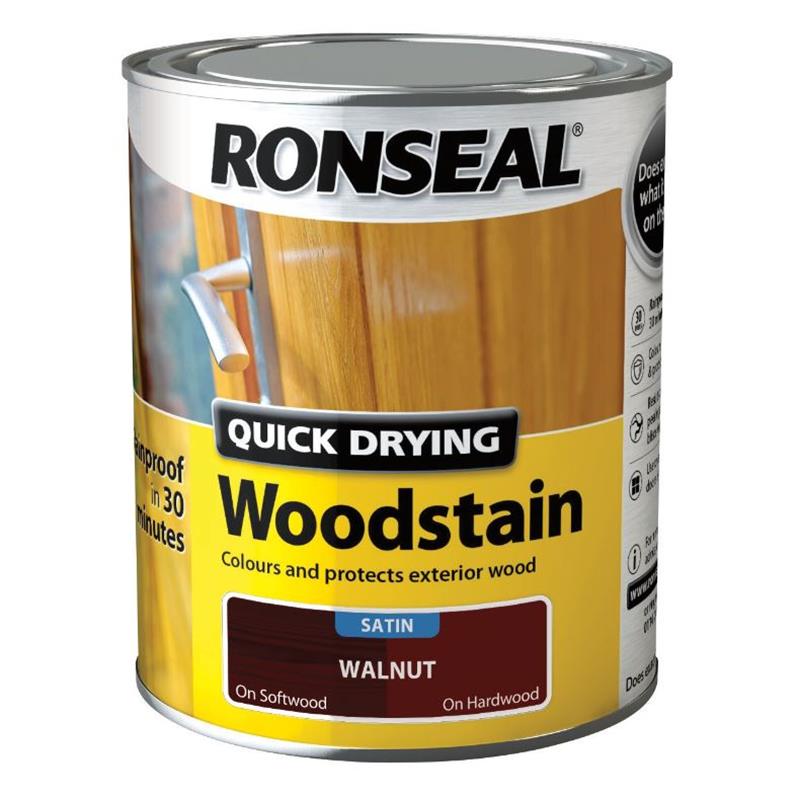 RONSEAL QUICK DRYING WOODSTAIN SATIN WALNUT 750ml