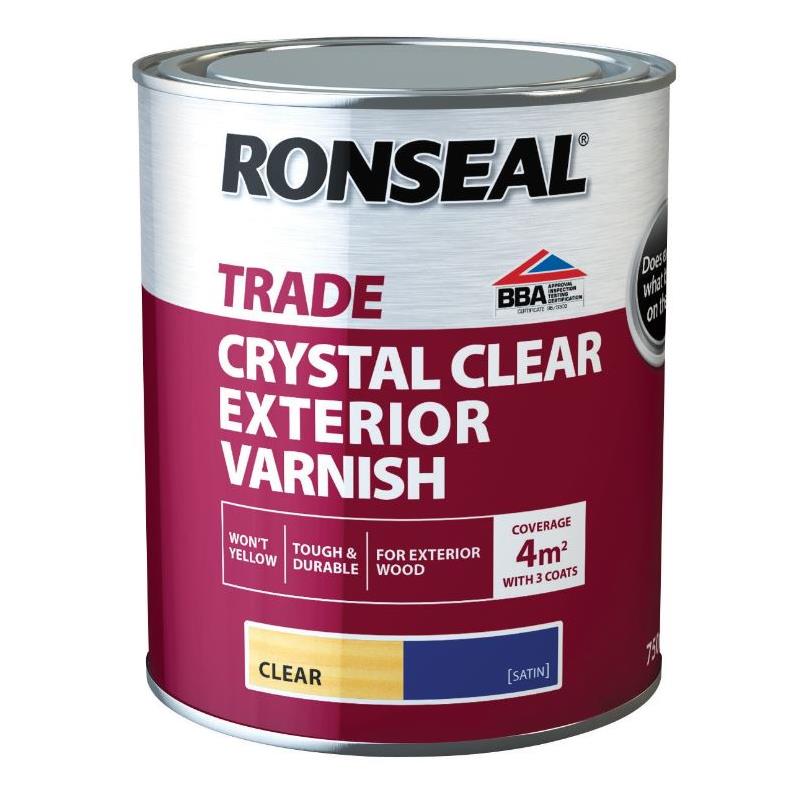 RONSEAL TRADE CRYSTAL CLEAR EXTERIOR VARNISH SATIN 750ml