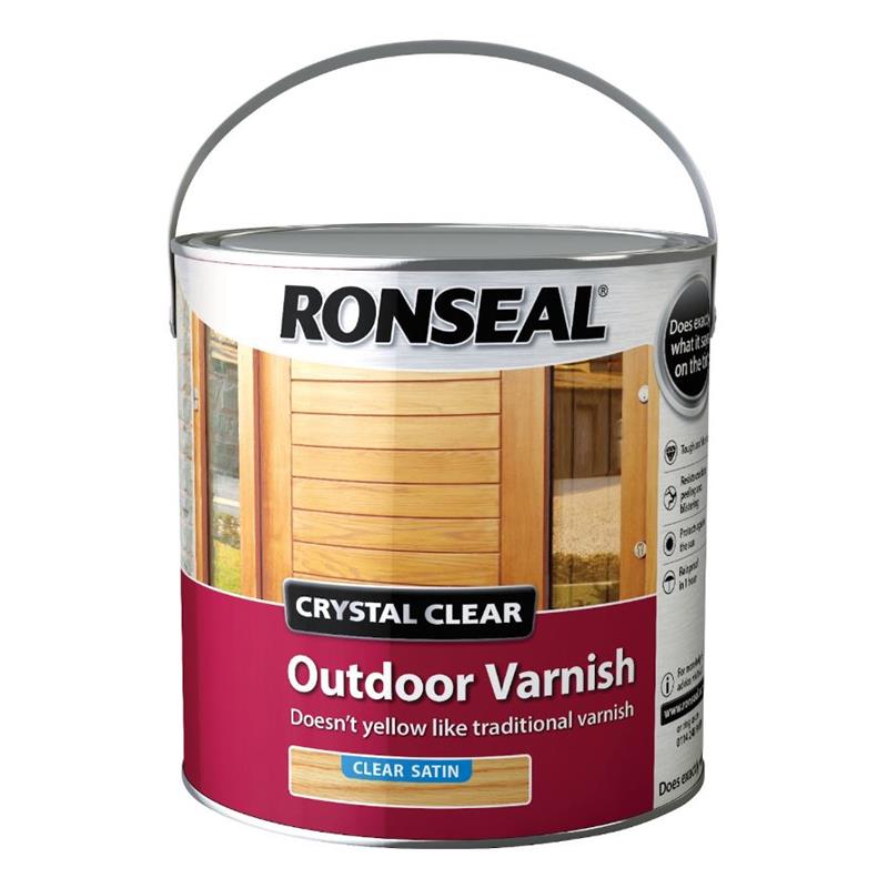 RONSEAL CRYSTAL CLEAR OUTDOOR VARNISH SATIN 2.5L