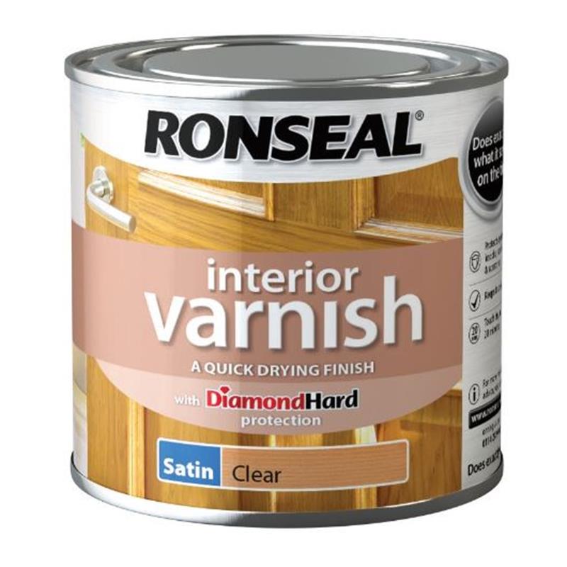 RONSEAL INTERIOR VARNISH CLEAR SATIN 250ml