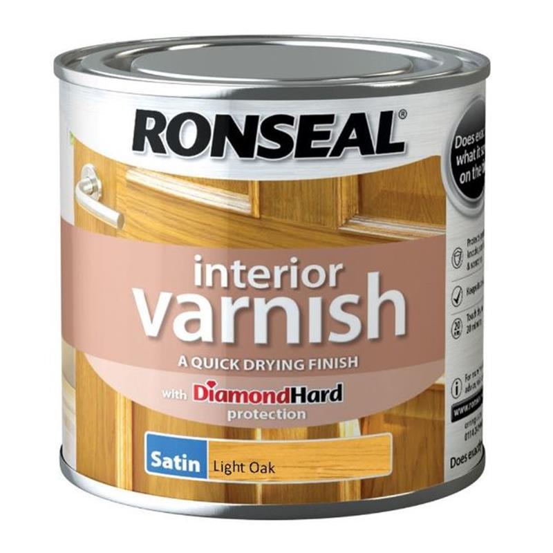 RONSEAL INTERIOR VARNISH LIGHT OAK SATIN 250ml