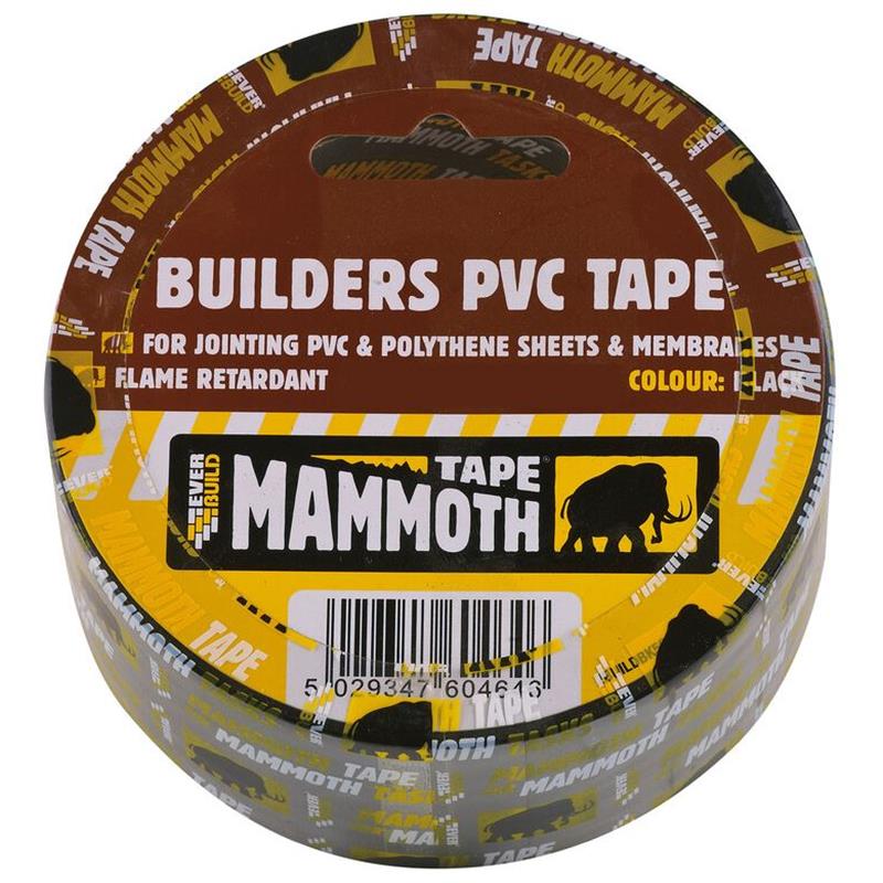 BUILDERS PVC TAPE BLACK 75mm