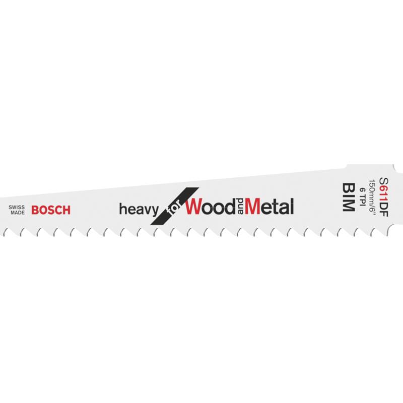 BOSCH S611DF SABRE SAW BLADE FOR WOOD & METAL (5 pack)