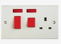 45A COOKER CONTROL UNIT WITH NEON WHITE