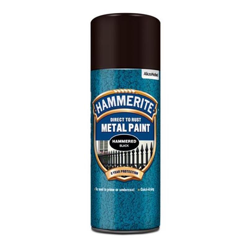 HAMMERITE HAMMERED METAL PAINT AEROSOL BLACK - 400ml